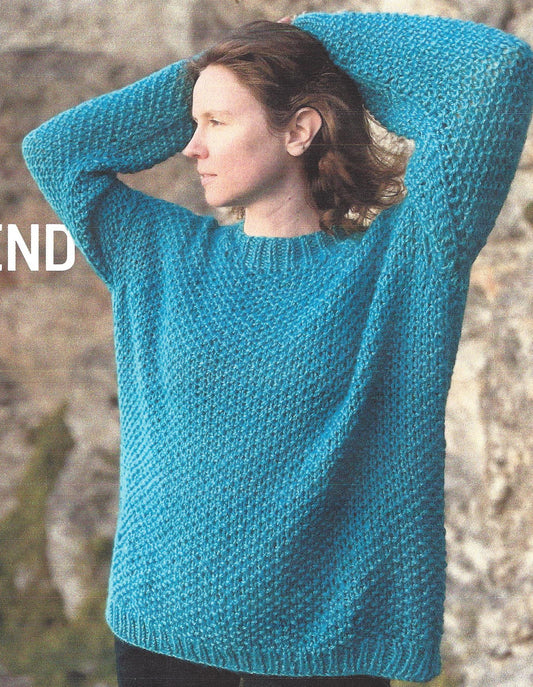 Moss Stitch Boyfriend Jumper by Heather Firby