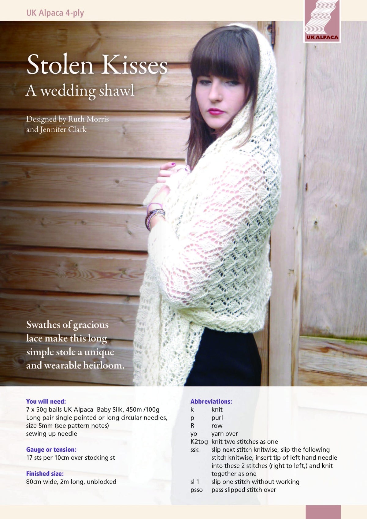 image of Stolen Kisses Wedding Shawl by Ruth Morris & Jennifer Clark