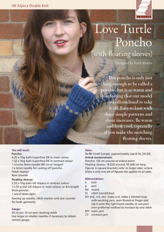 image of Love Turtle Poncho (with floating sleeves) by Ruth Morris