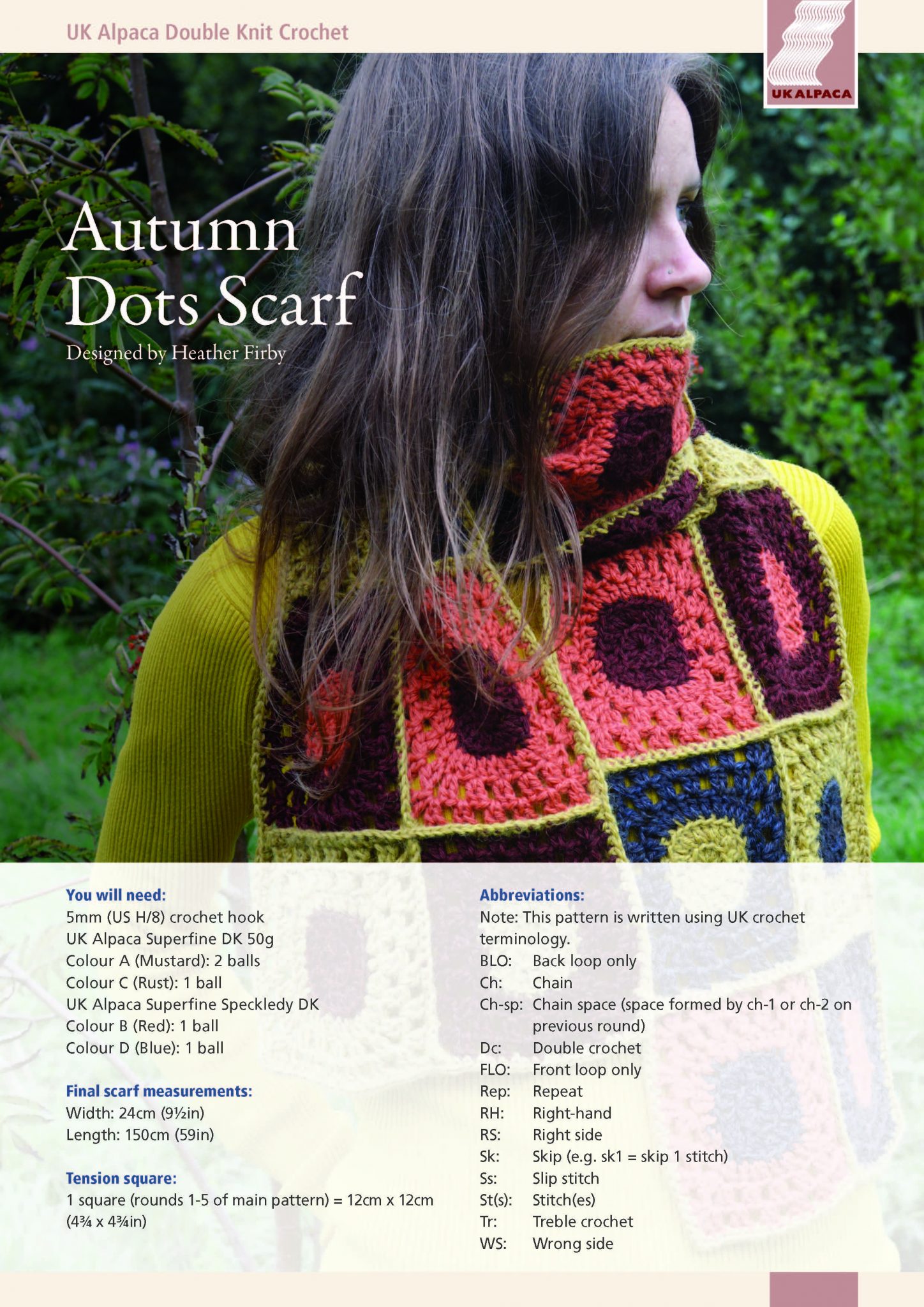 Autumn Dots Scarf by Heather Firby