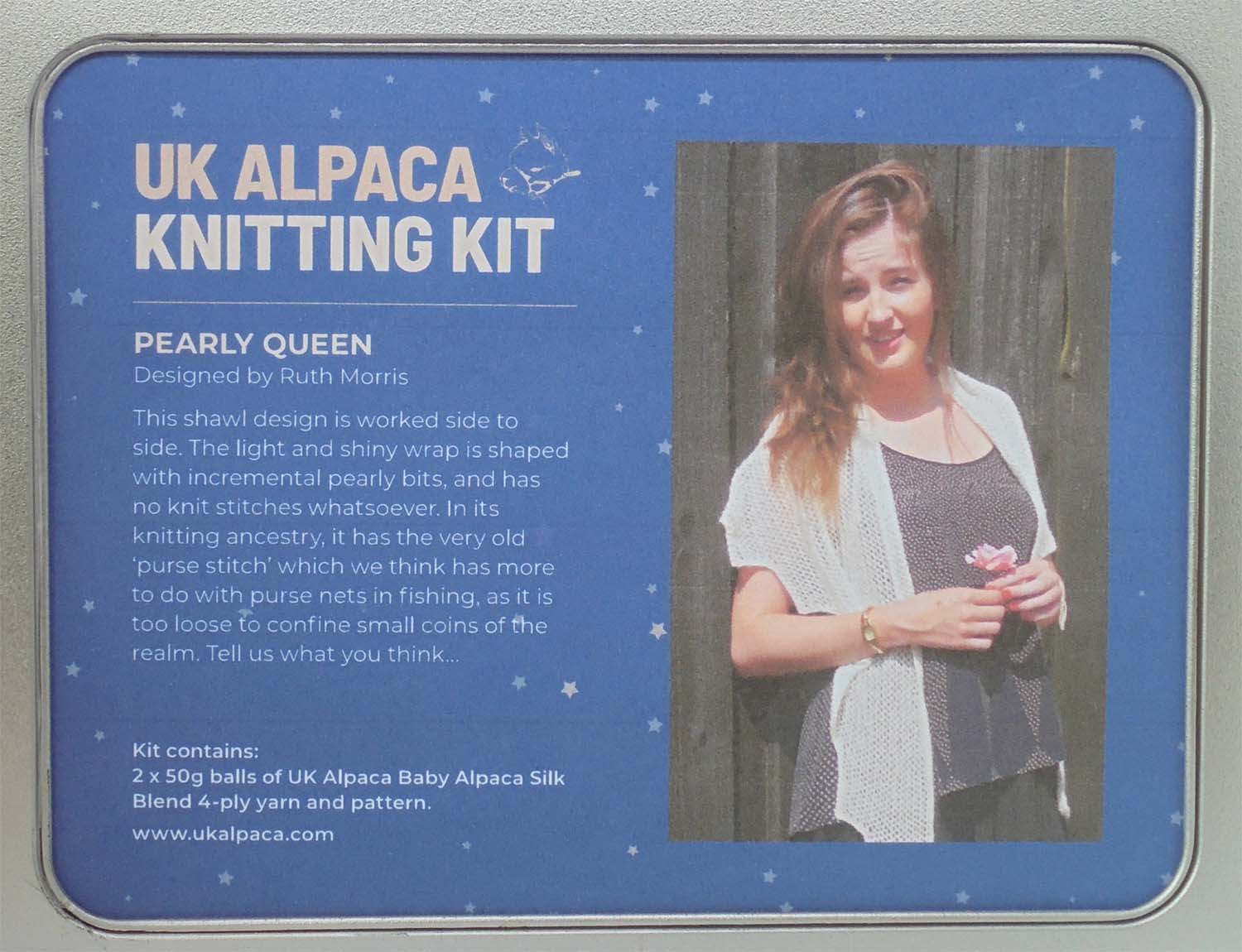 NYS Knitting Kit Tin Pearly Queen Shawl