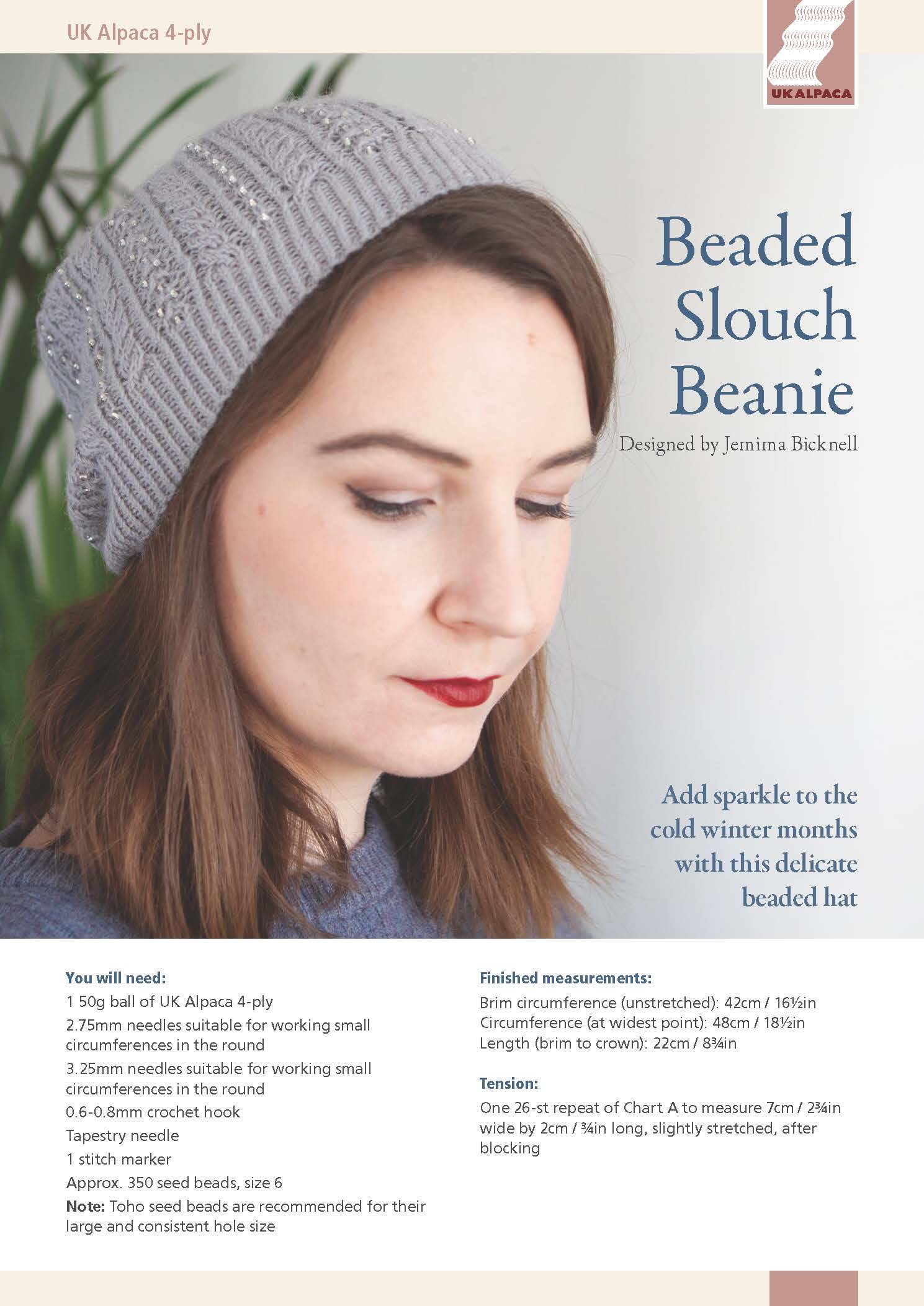 Beaded Slouch Beanie by Jemima Bicknell