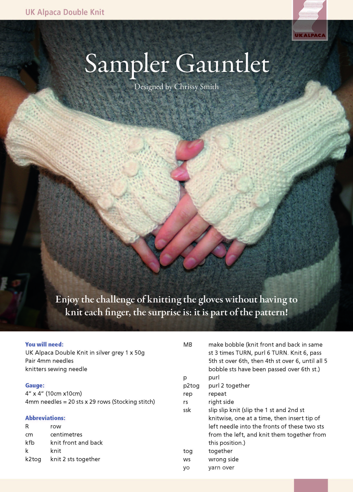 Sampler Gauntlet by Chrissy Smith