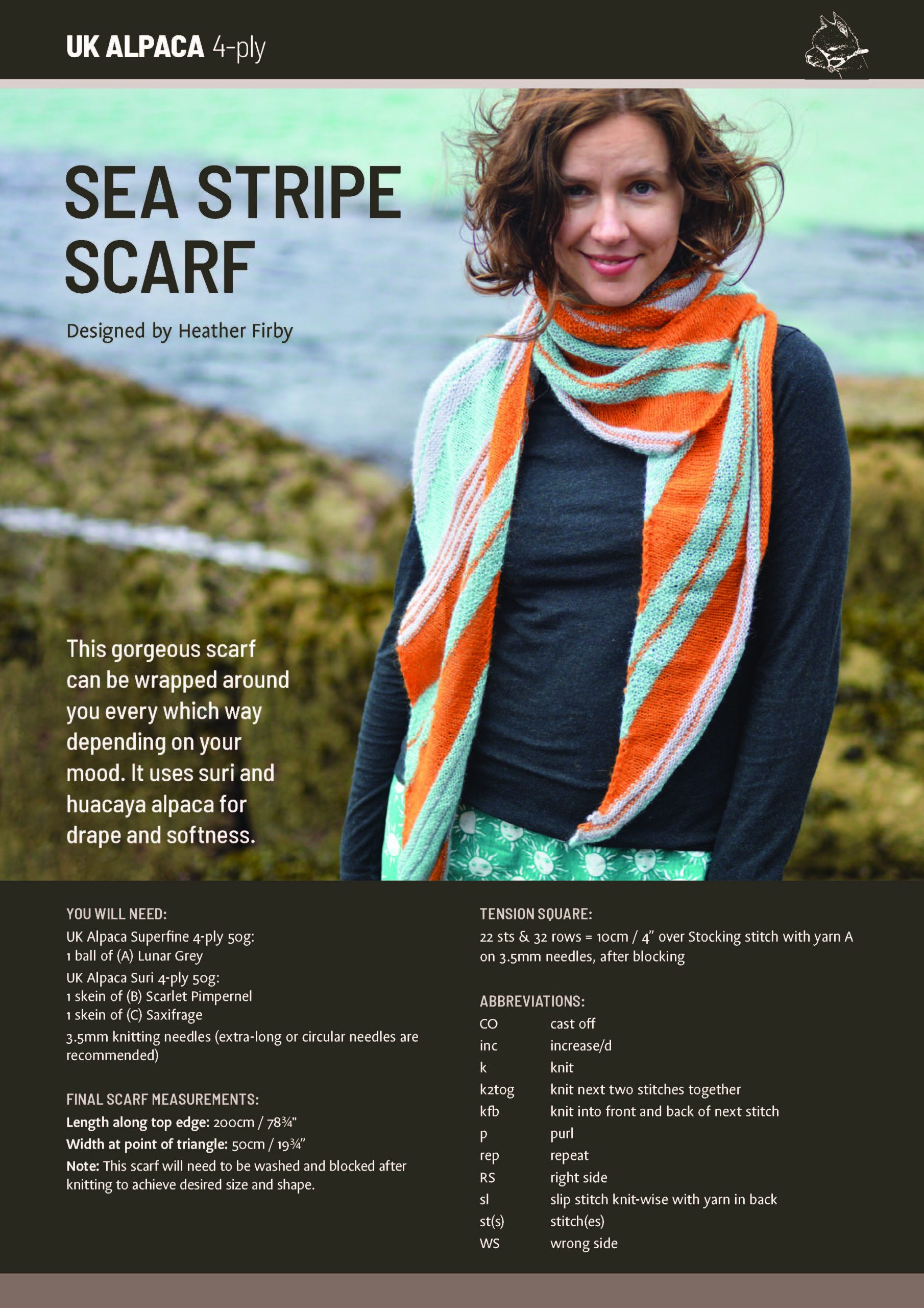 Sea Stripe Scarf by Heather Firby