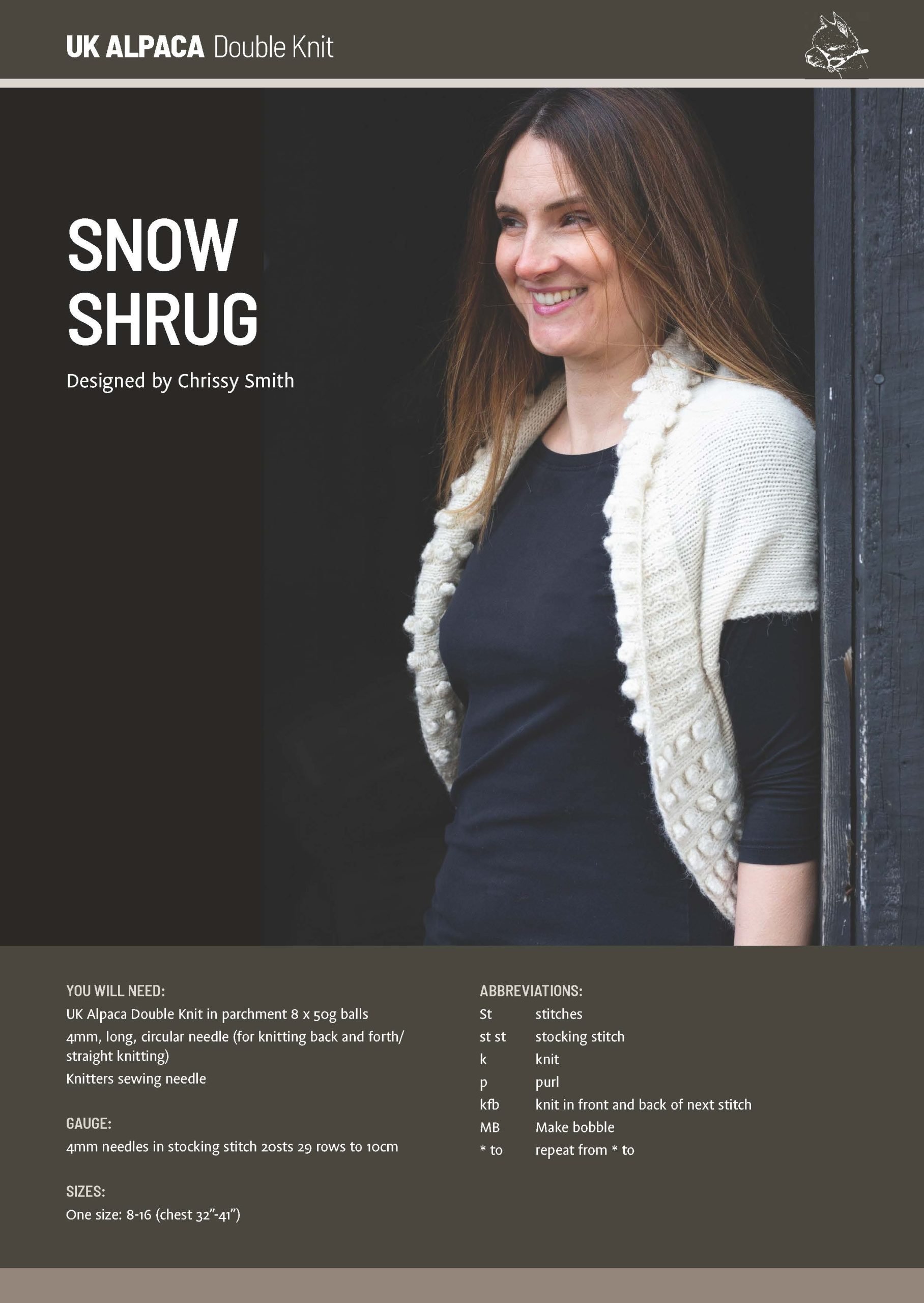 Snow Shrug by Chrissie Smith